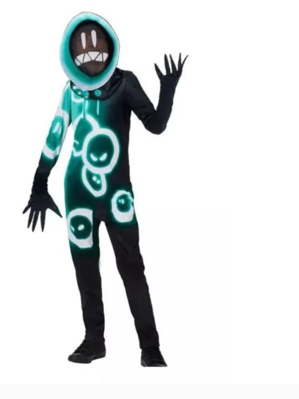 Fortnite Grimey Halloween Costume 8/10 Jumpsuit, Hooded Mask 5 Pc Boys